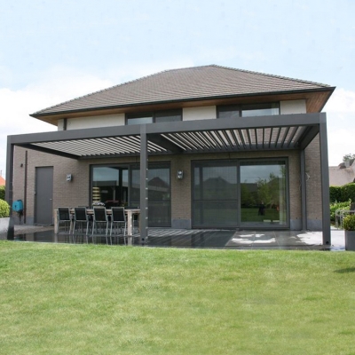 Auto terrace motorized outdoor sun shading waterproof louver roof pergola