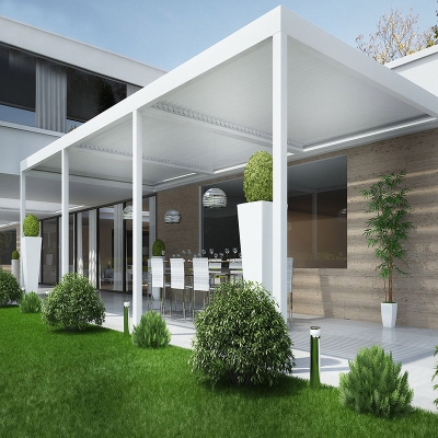 DIY Pergola designs made in China rainproof aluminium automatic adjustable louver roof