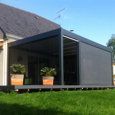 Outdoor gazebo motorised adjustable louver roof veranda pergola covers