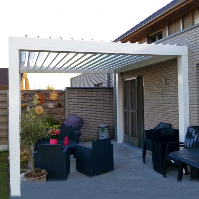Waterproof patio automated LED light system sunshade motor pergola roof for verandah