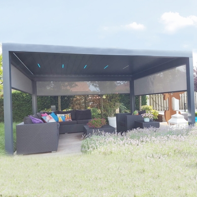 Free standing waterproof pergola open and close roof louvre for verandah