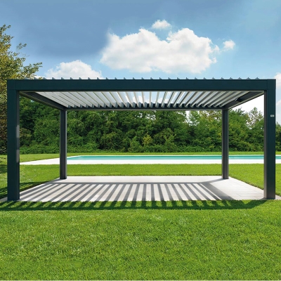 Automatic Open Style and Vertical Opening Louver Pergola Roof System For Home