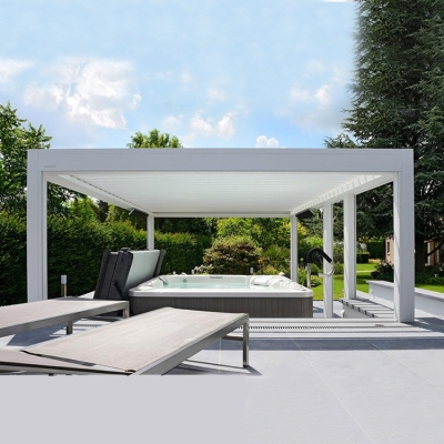 Waterproof Louver Roof System Kits Outdoor Gazebo Covers Bioclimatic Garden Metal Aluminium Pergola