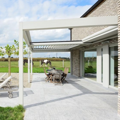 Garden swimming pool sun shade aluminium bioclimatic pergolas outdoor