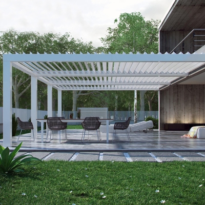 Powder coated frame finishing outdoor aluminum pergola bioclimatic patio garden