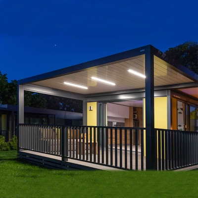 Decorative aluminum gazebo waterproof electric motorized louvered pergola roof for deck