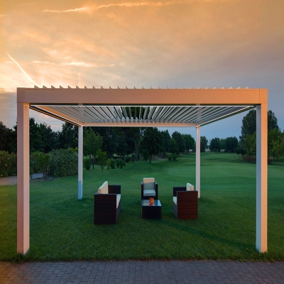 Aluminium patio roof outdoor garden pergola with shutter louver