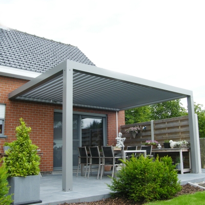 Motorized pergola outdoor furniture aluminum frame louver roof kit for sunshade
