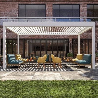Garden open-air balcony canopy aluminium louvers roof outdoor waterproof pergola covers