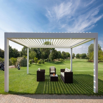 Terrace waterproof garden composite louvre roof pergola gazebo outdoor