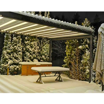 Terrace roof rainproof backyard automatic aluminum outdoor pergola louvered roof