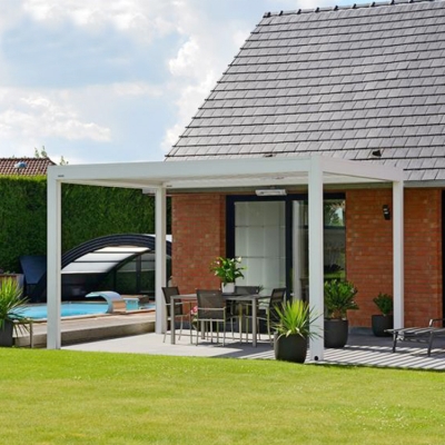 Custom outdoor pergola aluminum garden louvre roof with LED lighting
