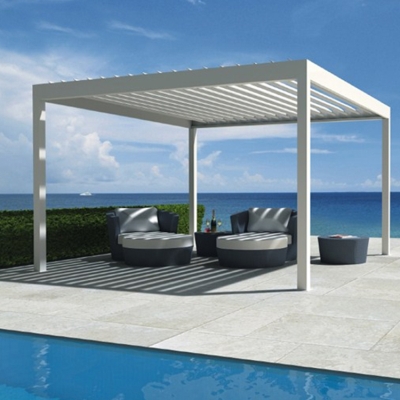 Luxury outdoor pavilion patio roof aluminium motorized louver garden pergola