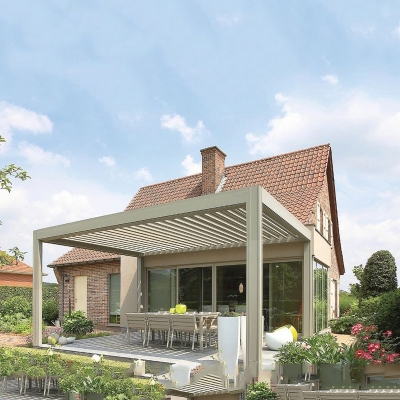 Motorized louvered roof gazebo outdoor aluminium pergola awning