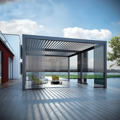 Waterproof terrace louvre roof outdoor aluminum metal pergola kits 4x3