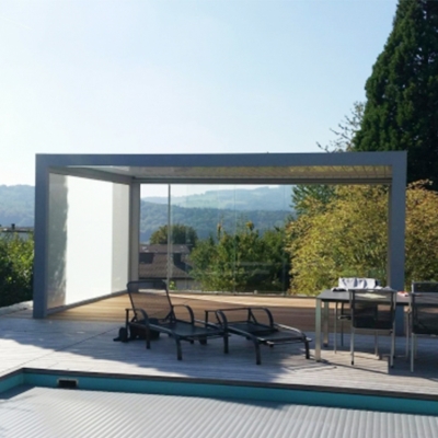 Outdoor waterproof motorized aluminium pergola with adjustable louvers
