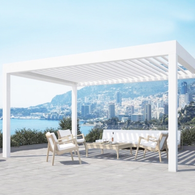 4m x 6m Modern Outdoor Garden Waterproof Motorized Aluminium Gazebo Pergola