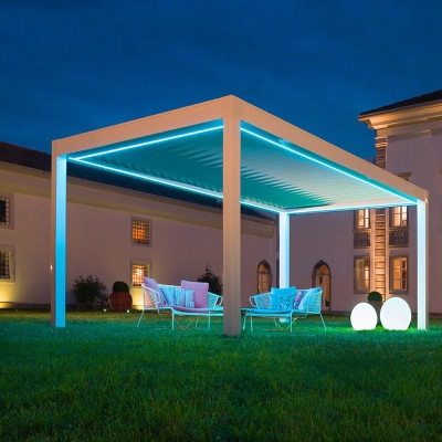 Sun Shade Remote Control Electric Aluminum Outdoor waterproof gazebo louvered pergola pavillion