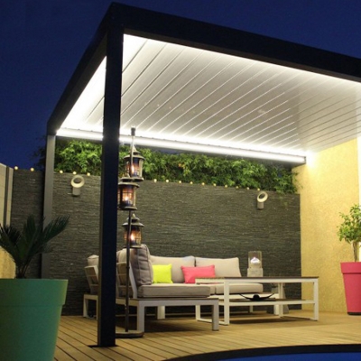 Luxury outdoor aluminum gazebo garden patio pergola system with curtain