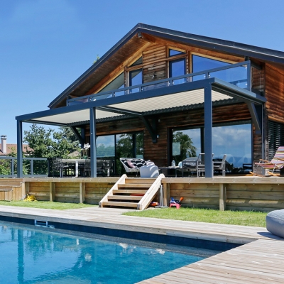 Outdoor furniture garden aluminium awning pergola design with flat louver roof system