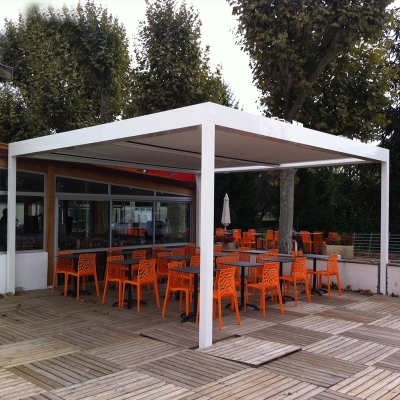 Customized outdoor patio louvered roof wrought iron patio roof pergola