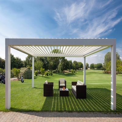 Garden furniture bioclimatica roof pergola gazebo outdoor with louver roof system