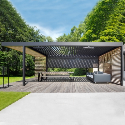 patio electric aluminum bioclimatic opening motorized pergola roof louver