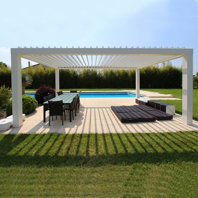 Waterproof garden pavilion gazebo outdoor louvered pergola roof design 3x4