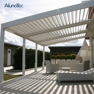 Motorized sunroof louvre waterproof garden folding pergola covers roof awning