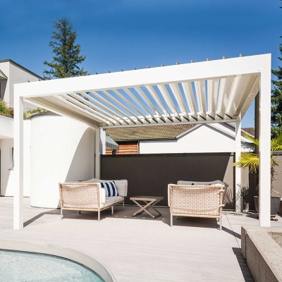 Waterproof system outdoor garden patio cover opening aluminum pergola
