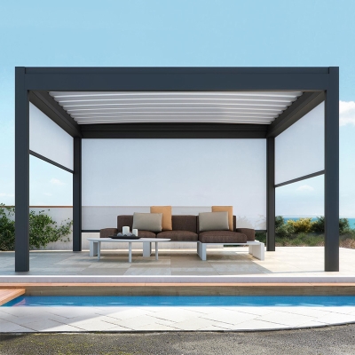 Modern Outdoor Louvered Roof Waterproof Motorized Aluminium Gazebo Pergola