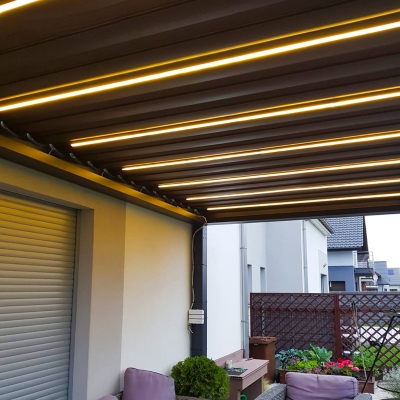 Outdoor Aluminium Waterproof Patio Opening Roof Cover Gazebo Motorized Pergola Carport
