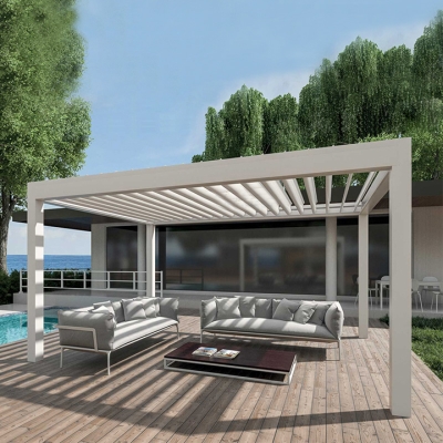 Garden sets decorations aluminum louver pergola waterproof patio outdoor furniture
