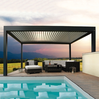 5x3m Garden Pavilion Roof Motorized Aluminium Bio climatic Pergola