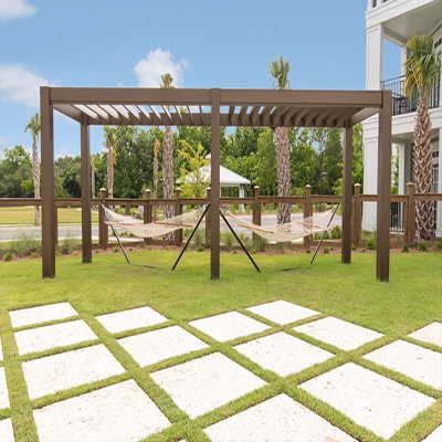 Waterproof Modern Aluminium Arbours Louver Roof Pergolas