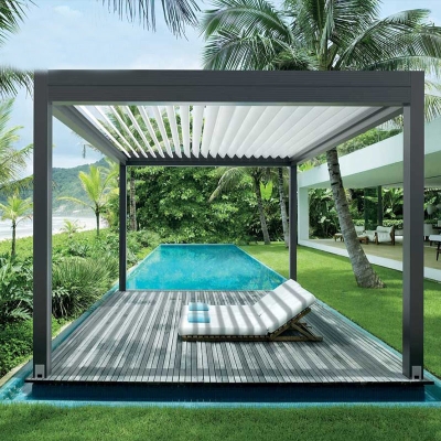Villa unique aluminum alloy courtyard pavilion with led light