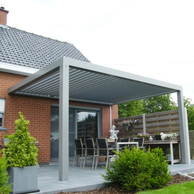  Cheap Price Aluminum Frame Outdoor Modern vinyl Pergola With Adjustable Roof Louvers