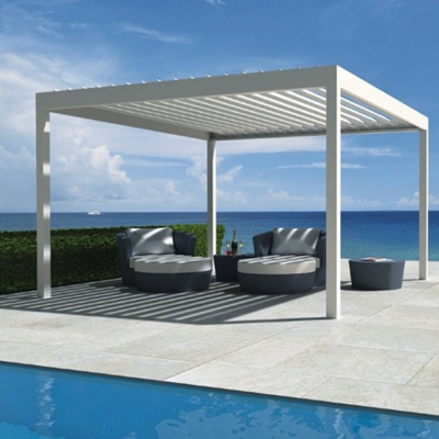  Outdoor aluminium designs louver roof pergola with LED light