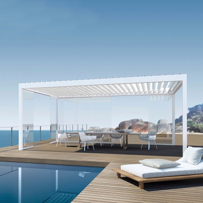 Durable Garden Price Retractable Awning Curved Pergola Aluminum Motorized
