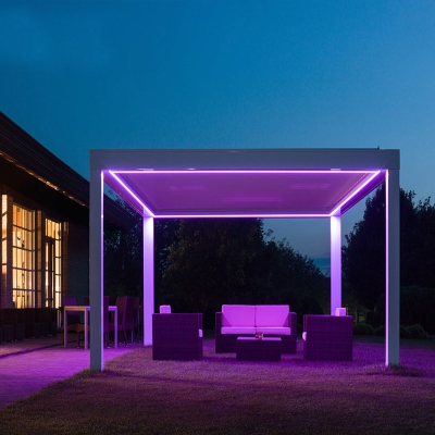 Outdoor Aluminium Gazebo Electric Pergola Bioclimatica with Side Sun Screen