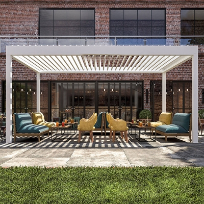 Outdoor Aluminium Waterproof Louver Roof Covering Gazebo Pergola