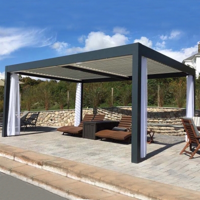 2021 Modern Design Opening Roof Waterproof Aluminium Garden Outdoor Pergola