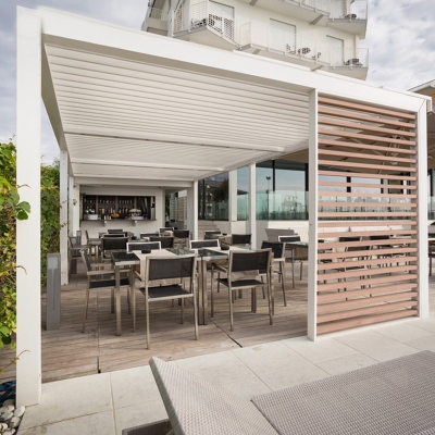 Hot sale pergola design with roof pergola louvre gazebo around with LED light