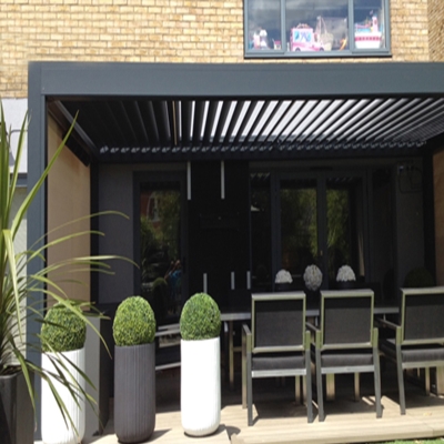 2020 New design outdoor garden  waterproof aluminum pergola with automat  louver roof