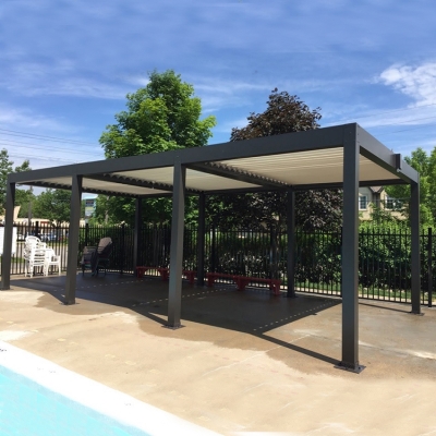 Custom intelligent patio roofing rainproof electric aluminum pergola roof