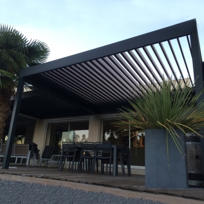 Modern motorized rotate aluminum opening roof louver gazebo outdoor pergola