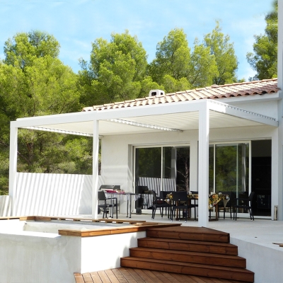 Garden iron waterproof aluminum carport gazebo bioclimatic electric pergola roof system