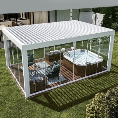 Garden decorations patio waterproof louvered roof aluminum pergola manufacturers