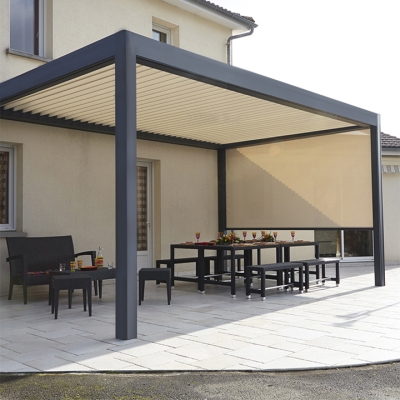 Terrace outdoor waterproof electric aluminium louver pergola roof for outdoor living