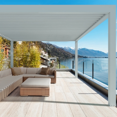 Easily Assembled Ventilation Bioclimatic Ceiling Pergola Roof Aluminum